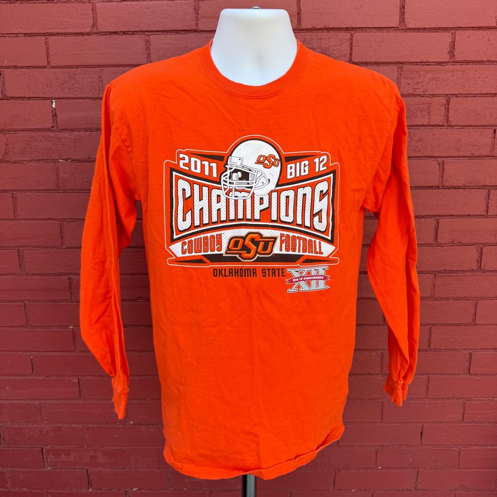 Gildan Oklahoma State OSU Cowboys 2011 Big 12 Champions Orange Shirt Size Medium
